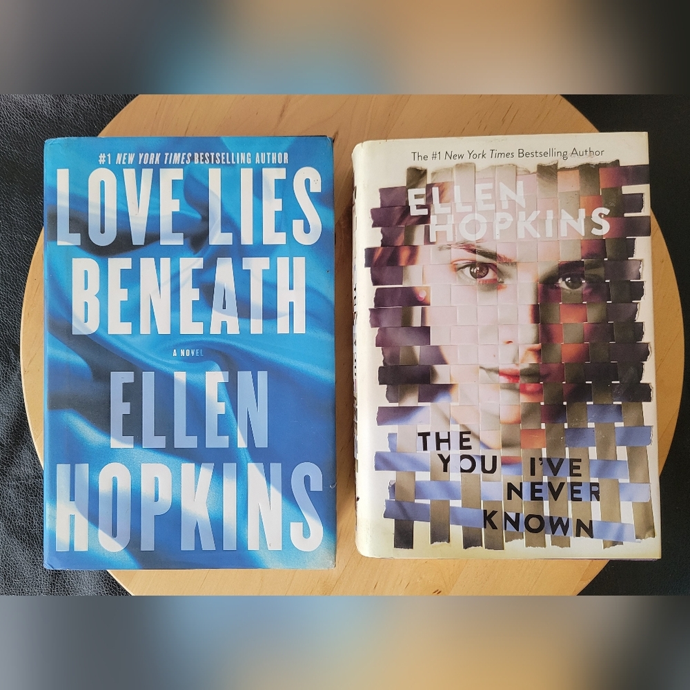Book Lot of 2 HCDJ Ellen Hopkins The You I've Never Known/Love Lies Beneath